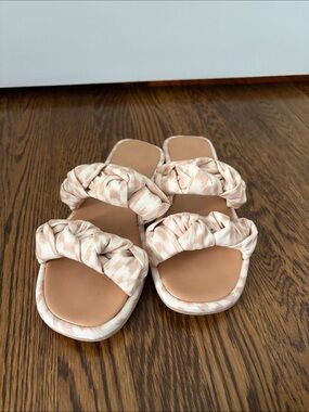 Universal Thread Braided Double-Strap Slide Sandals - Blush Pink & Tan